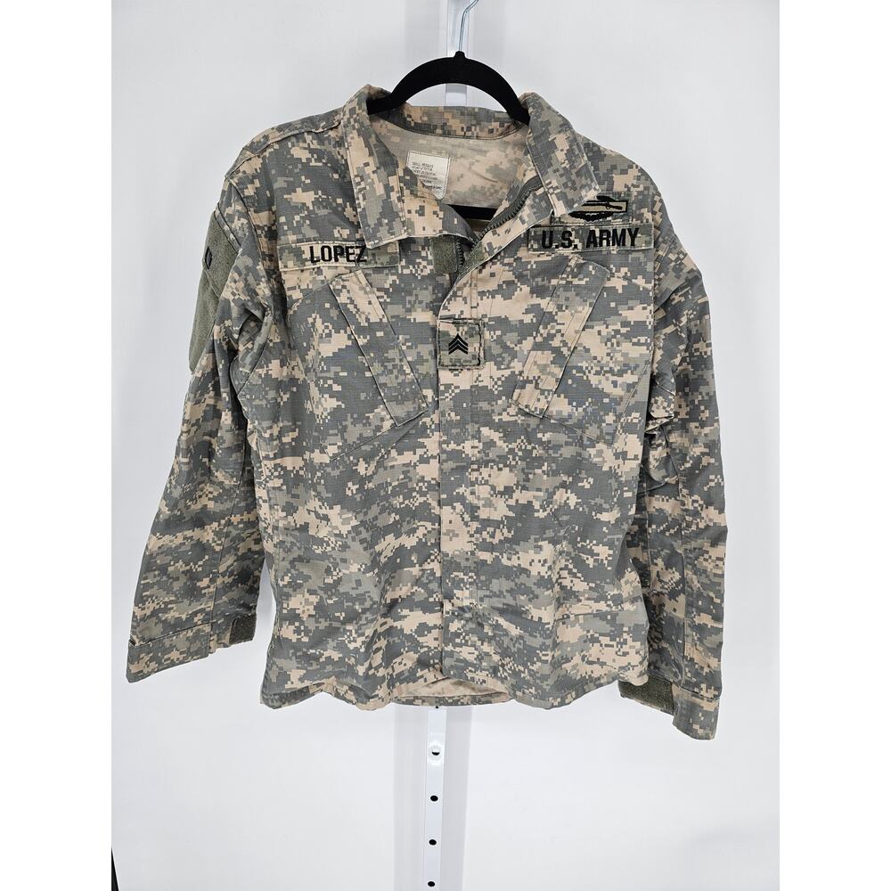 Men's Green Camo U.S. Army Lopez Long Sleeve Full-Zip Military Jacket Size S